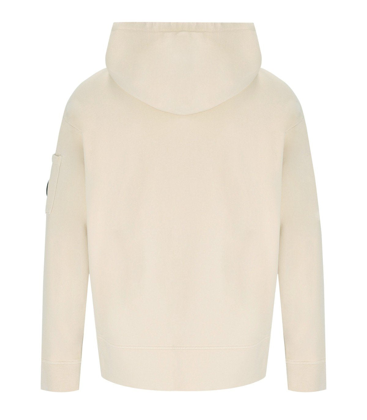 C.P. COMPANY DIAGONAL FLEECE BOXY CREME HOODIE