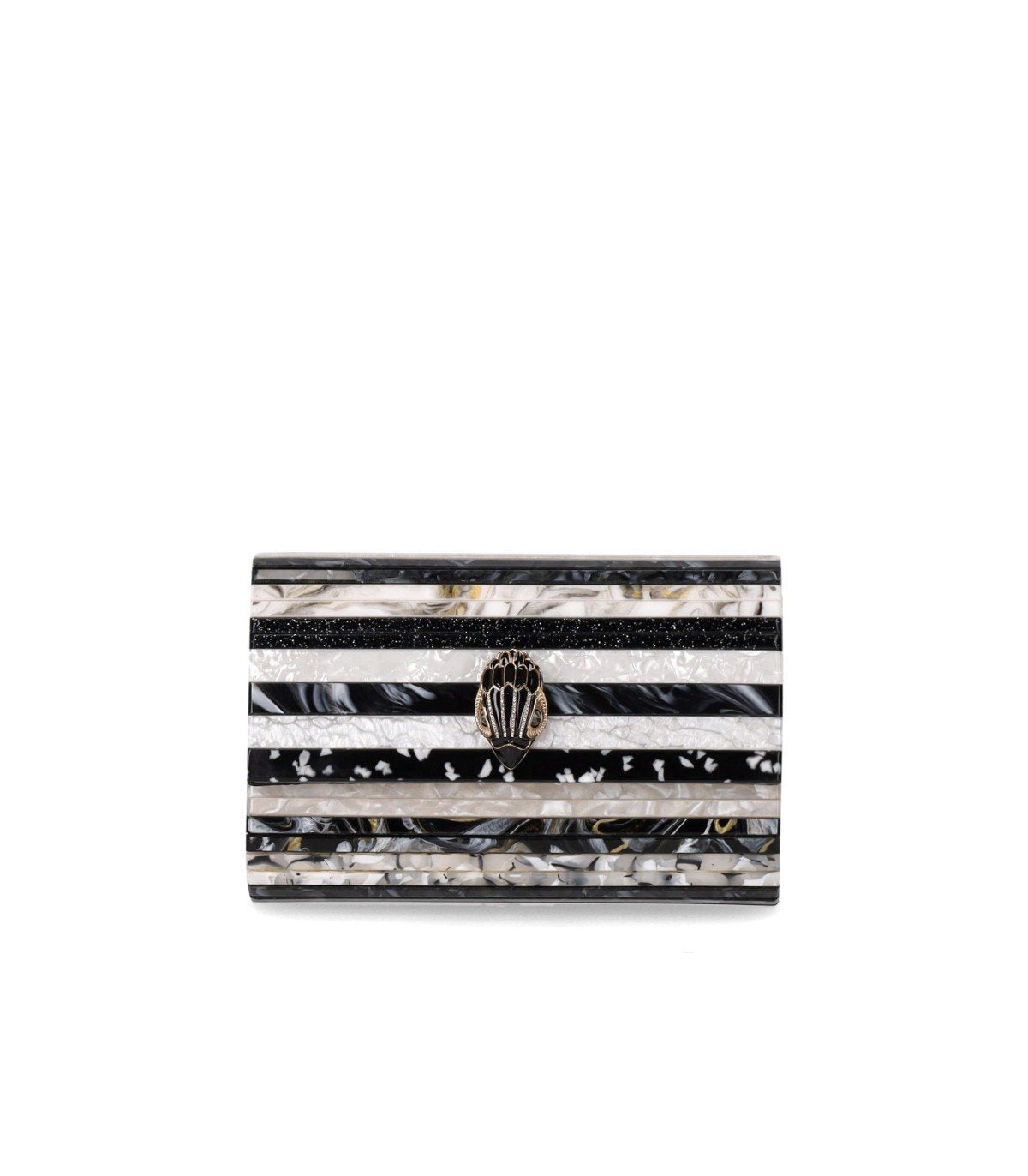 KURT GEIGER PARTY EAGLE BLACK WHITE CLUTCH BAG
