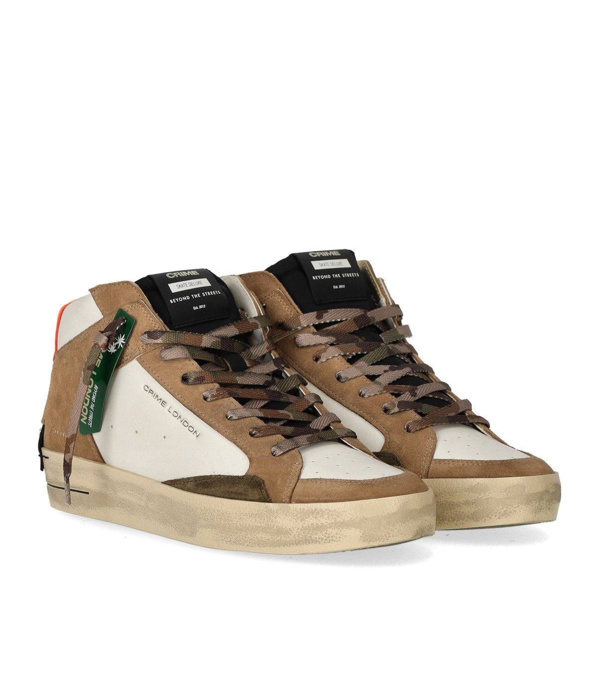 SNEAKER SK8 DELUXE MID BEIGE E BIANCA CRIME LONDON