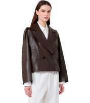 MAX MARA WEEKEND FELINO BRAUNER LEDERJACKE