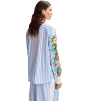 ESSENTIEL ANTWERP HOTSWOLDS2 WHITE AND LIGHT BLUE SHIRT