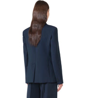 BLAZER MONOPETTO LAMINE BLU MAX MARA WEEKEND