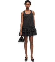 GANNI SCHWARZES RÜSCHENKLEID