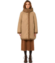 MAX MARA WEEKEND ANFORA BROWN HOODED DOWN JACKET