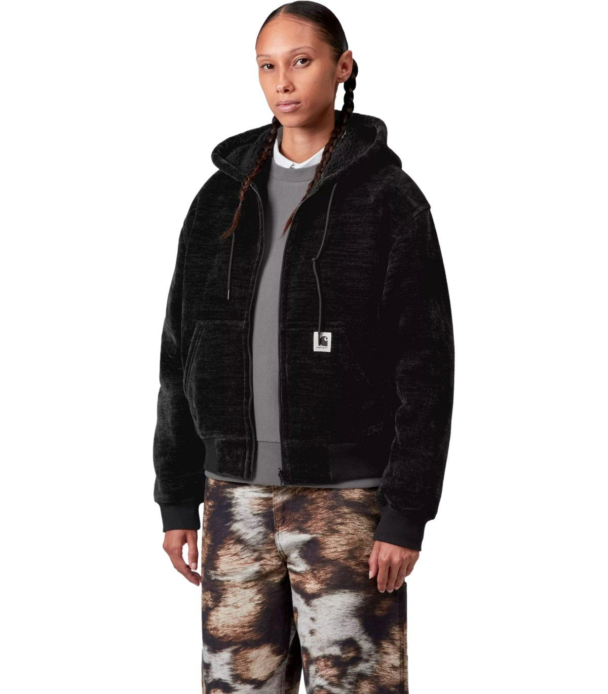 CARHARTT WIP W' OG ACTIVE BLACK REVERSIBLE HOODIE