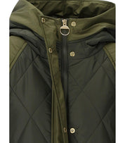 BARBOUR ELSPETH QUILTED GREEN HOODED JACKET