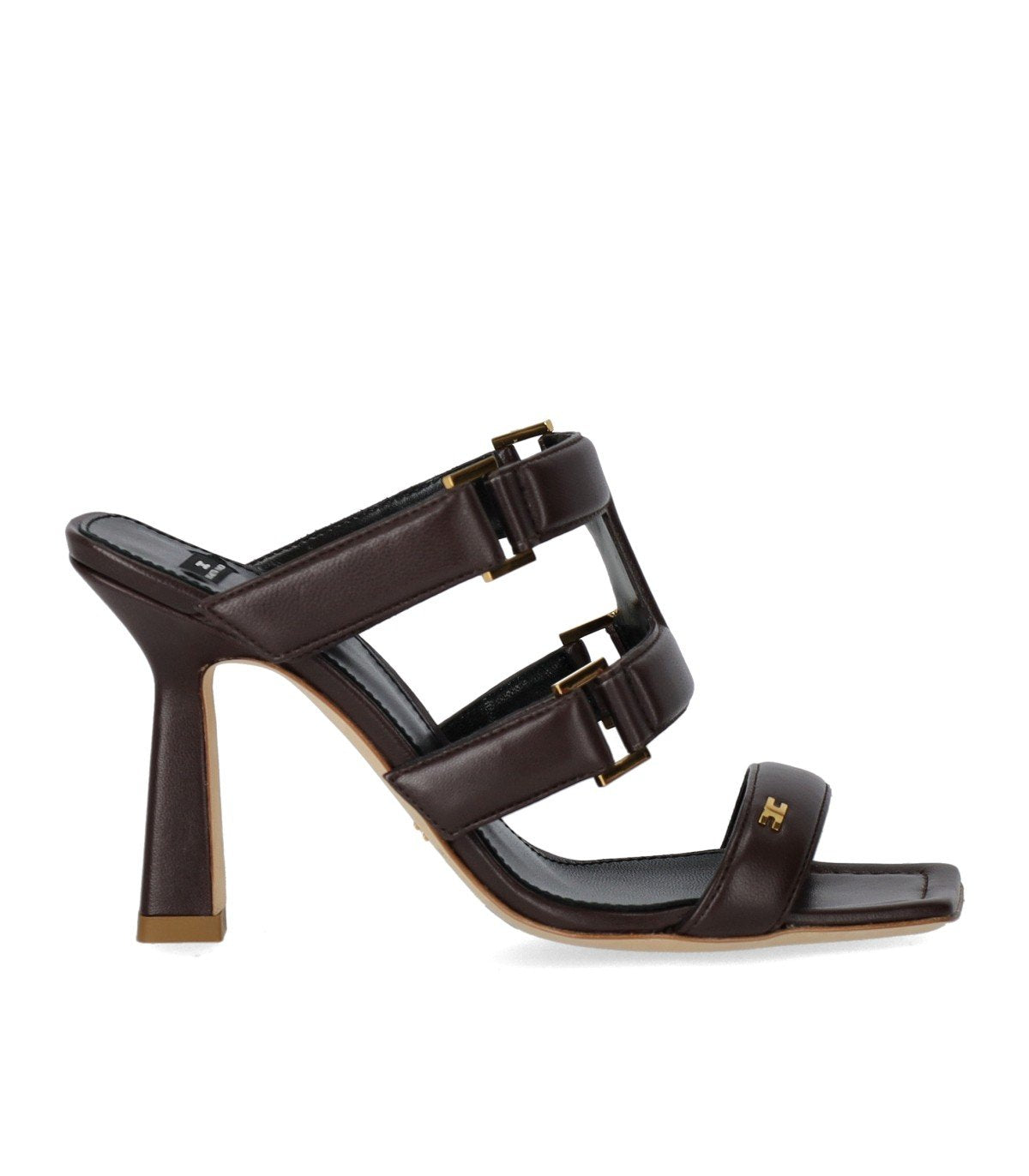 ELISABETTA FRANCHI BRAUNE MULE MIT ABSATZ