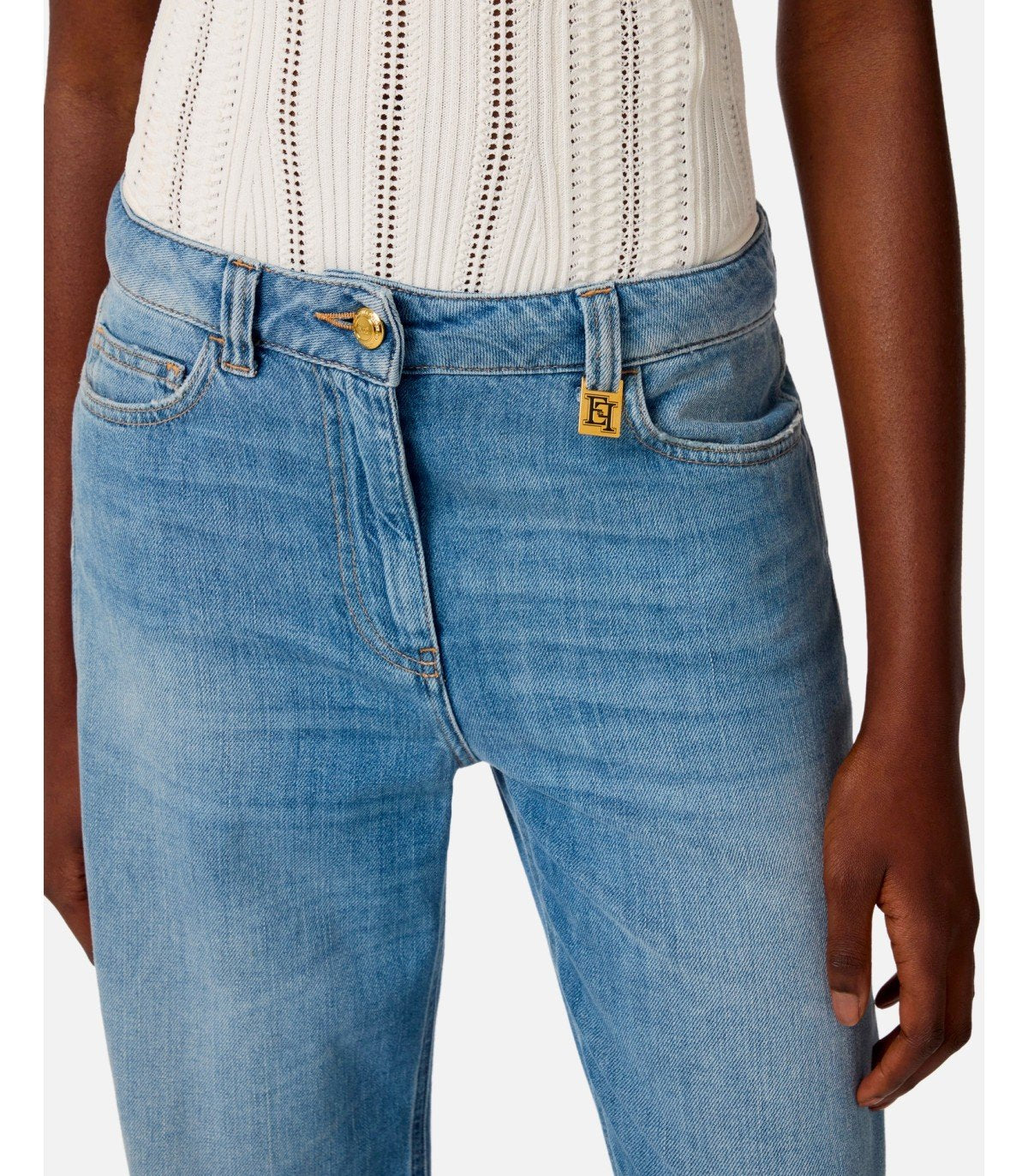 ELISABETTA FRANCHI LIGHT BLUE PALAZZO JEANS