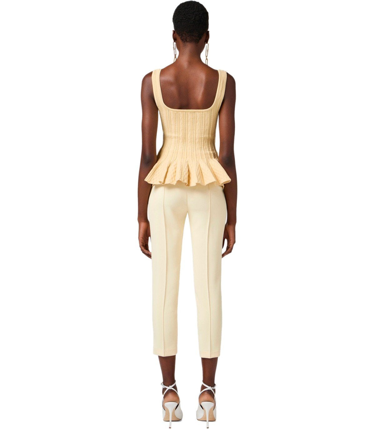 ELISABETTA FRANCHI LEMONADE TROUSER WITH LOGO