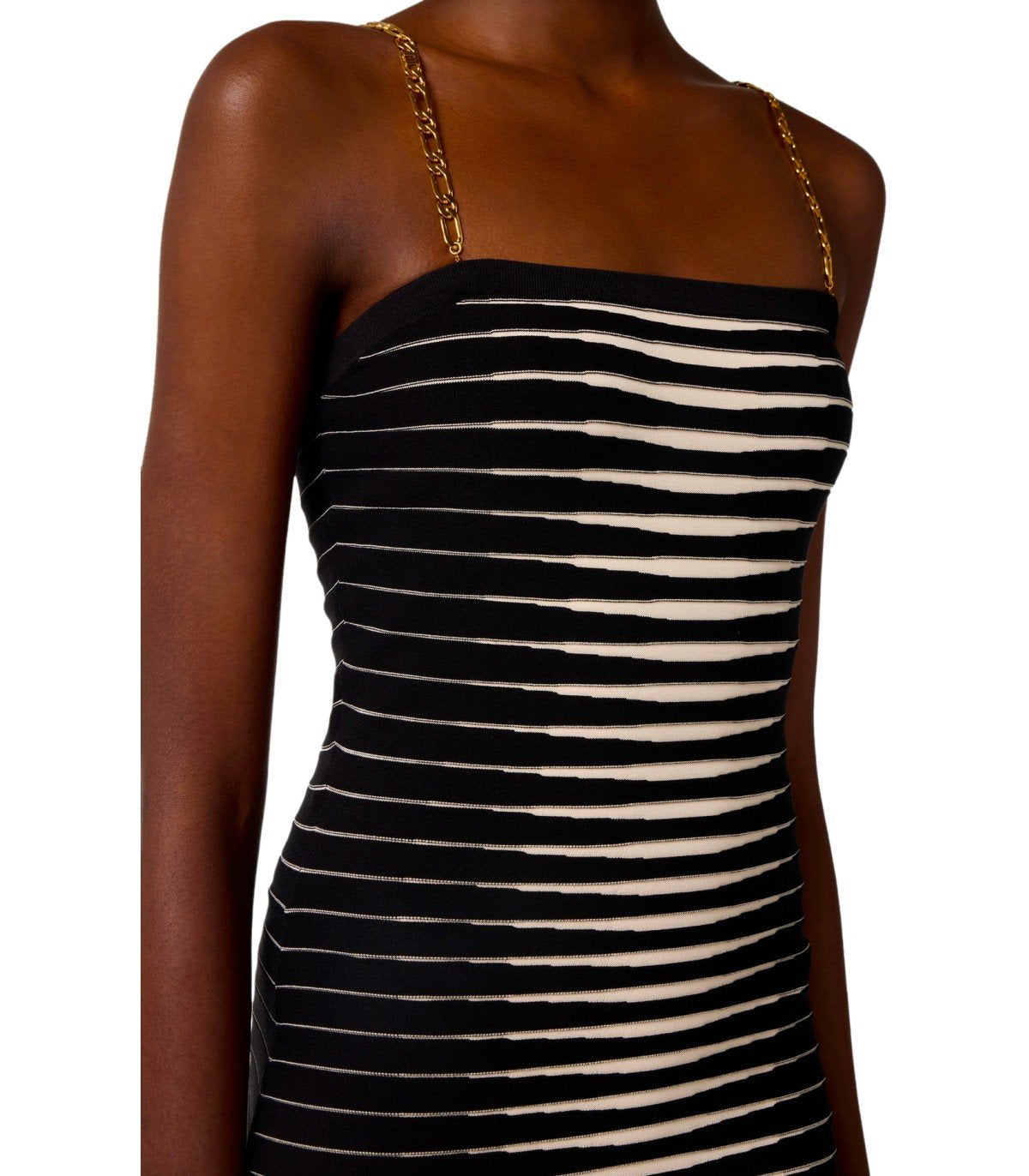 ELISABETTA FRANCHI ZEBRA JACQUARD SCHWARZES MIDI KLEID