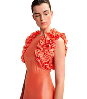 ESSENTIEL ANTWERP HEXICO CORAL MIDI DRESS