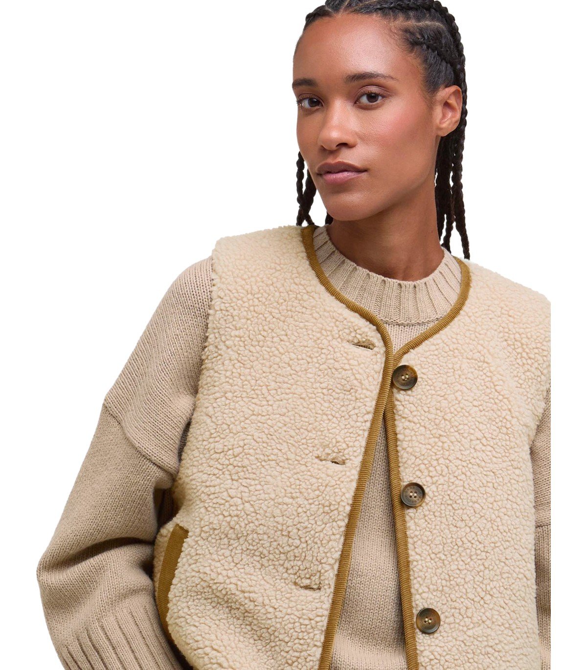 BARBOUR LUCIANA FLEECE NATURAL VEST