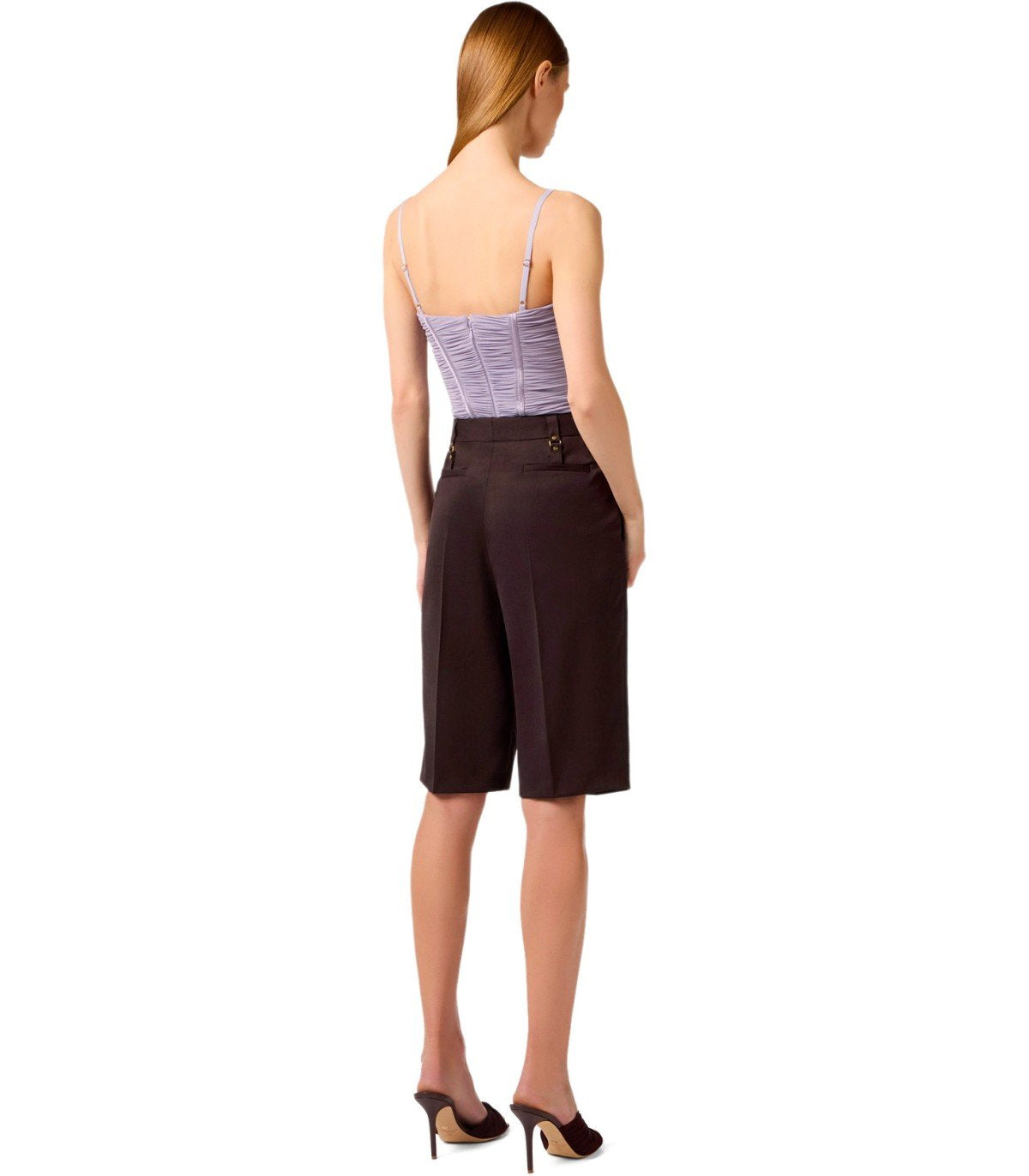 ELISABETTA FRANCHI BROWN BERMUDA SHORTS