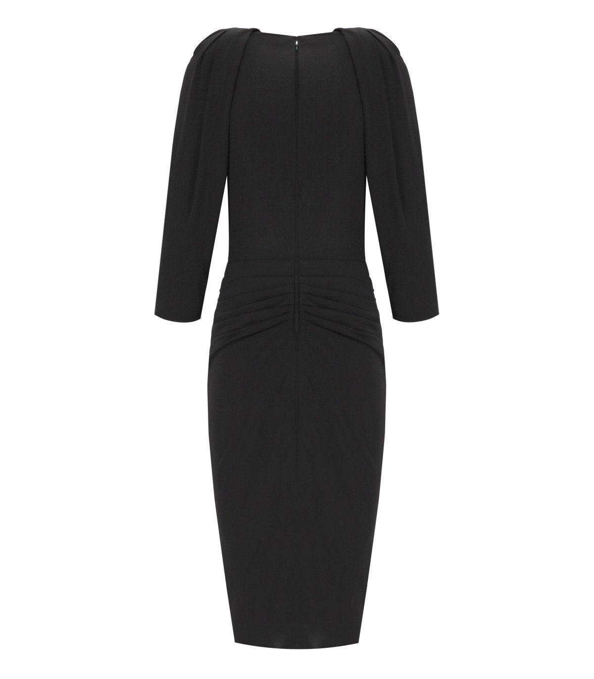 ELISABETTA FRANCHI BLACK MIDI DRESS