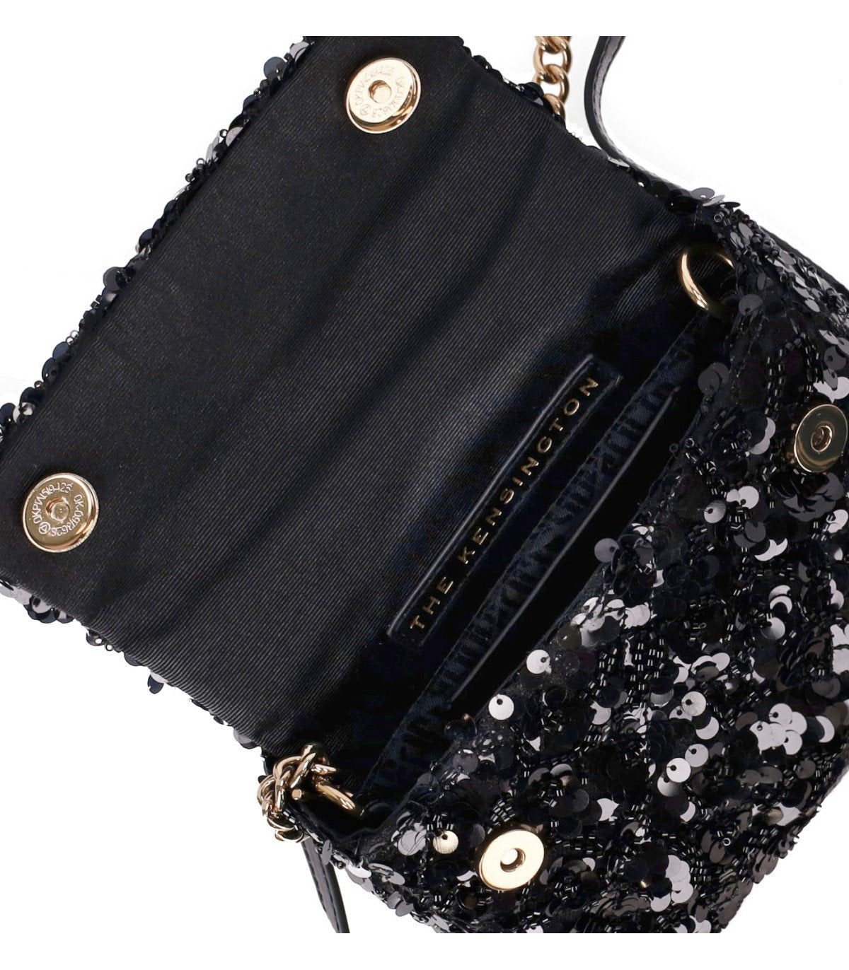 KURT GEIGER KENSINGTON PAILLETTES MINI SCHWARZE HANDTASCHE