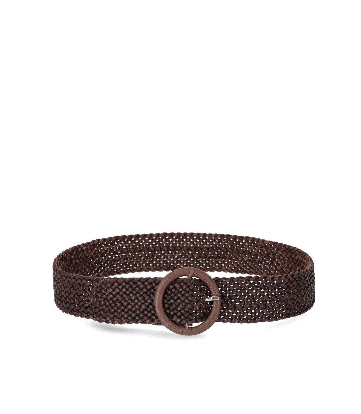 CINTURA IN PELLE INTRECCIATA MARRONE SCURO DRAGON DIFFUSION