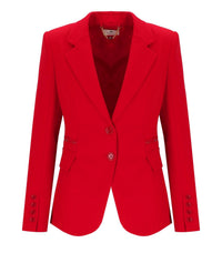 ELISABETTA FRANCHI RED SINGLE-BREASTED BLAZER - 42