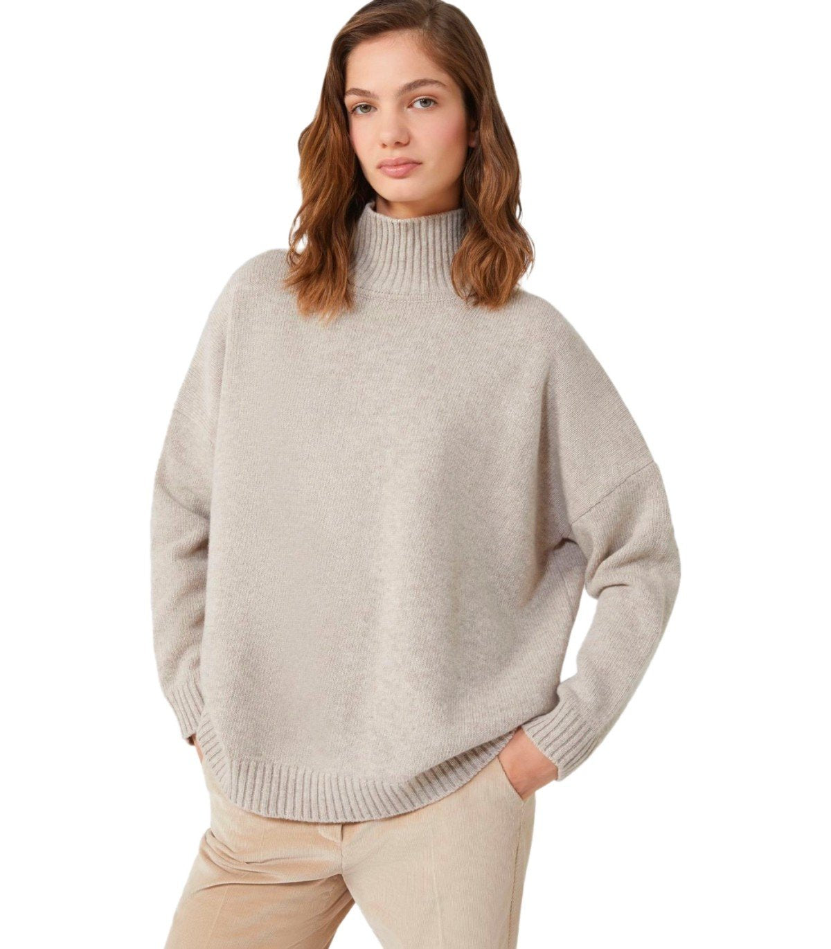 MAX MARA WEEKEND BORGIA BEIGE TURTLENECK SWEATER
