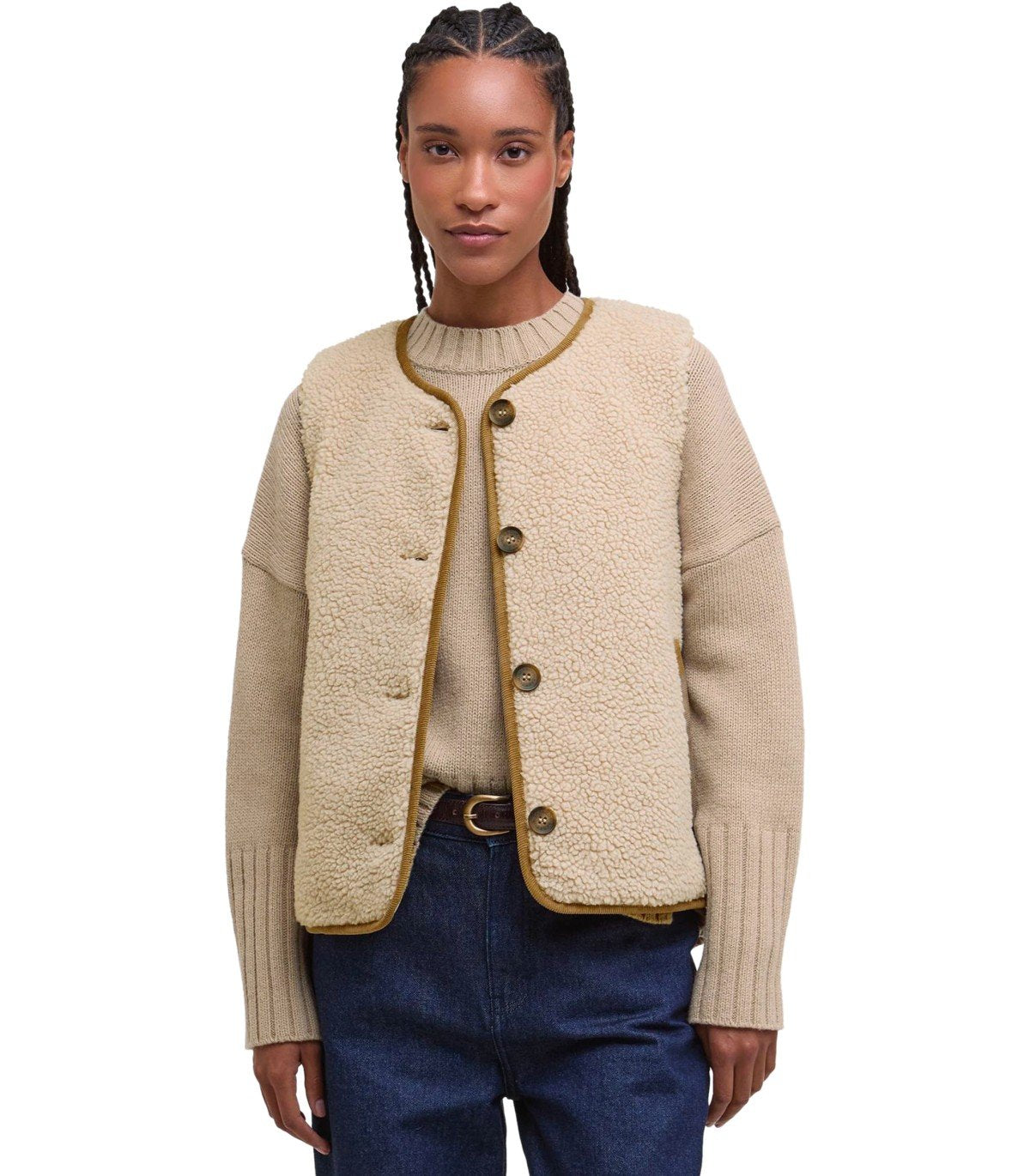 BARBOUR LUCIANA FLEECE NATURAL VEST