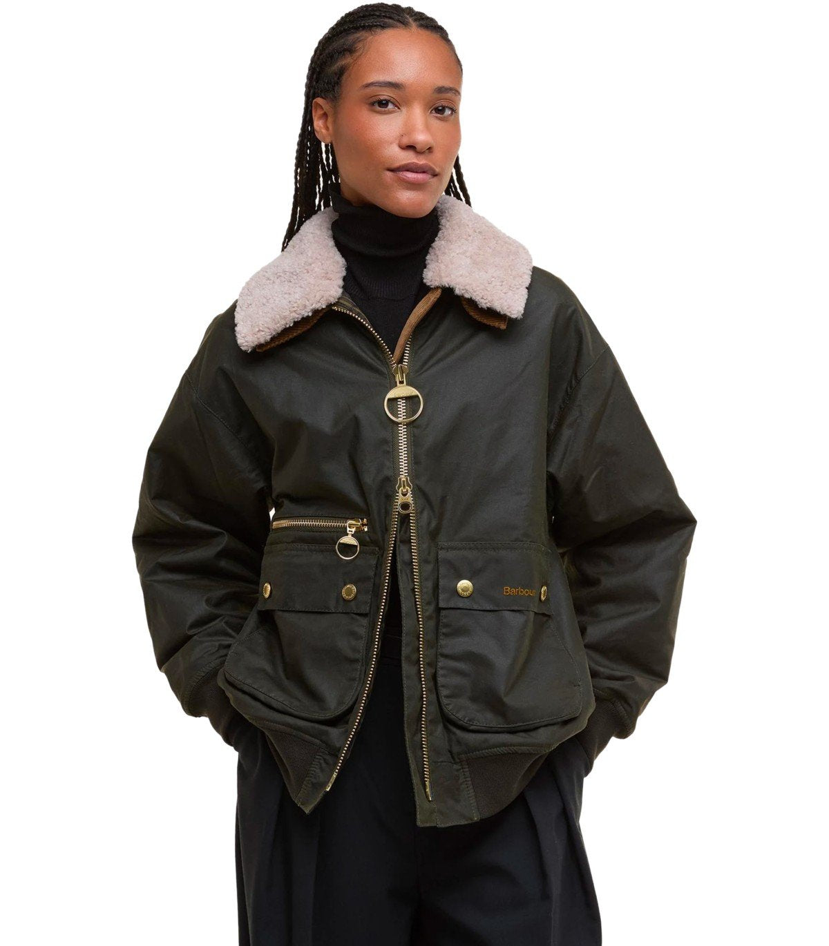 BARBOUR MAXINE WAX OLIVGRÜNE JACKE