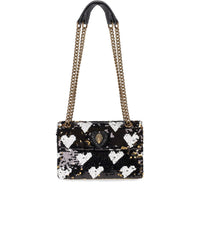 KURT GEIGER KENSINGTON SEQUIN LOVE ZWART SHOULDER TAS