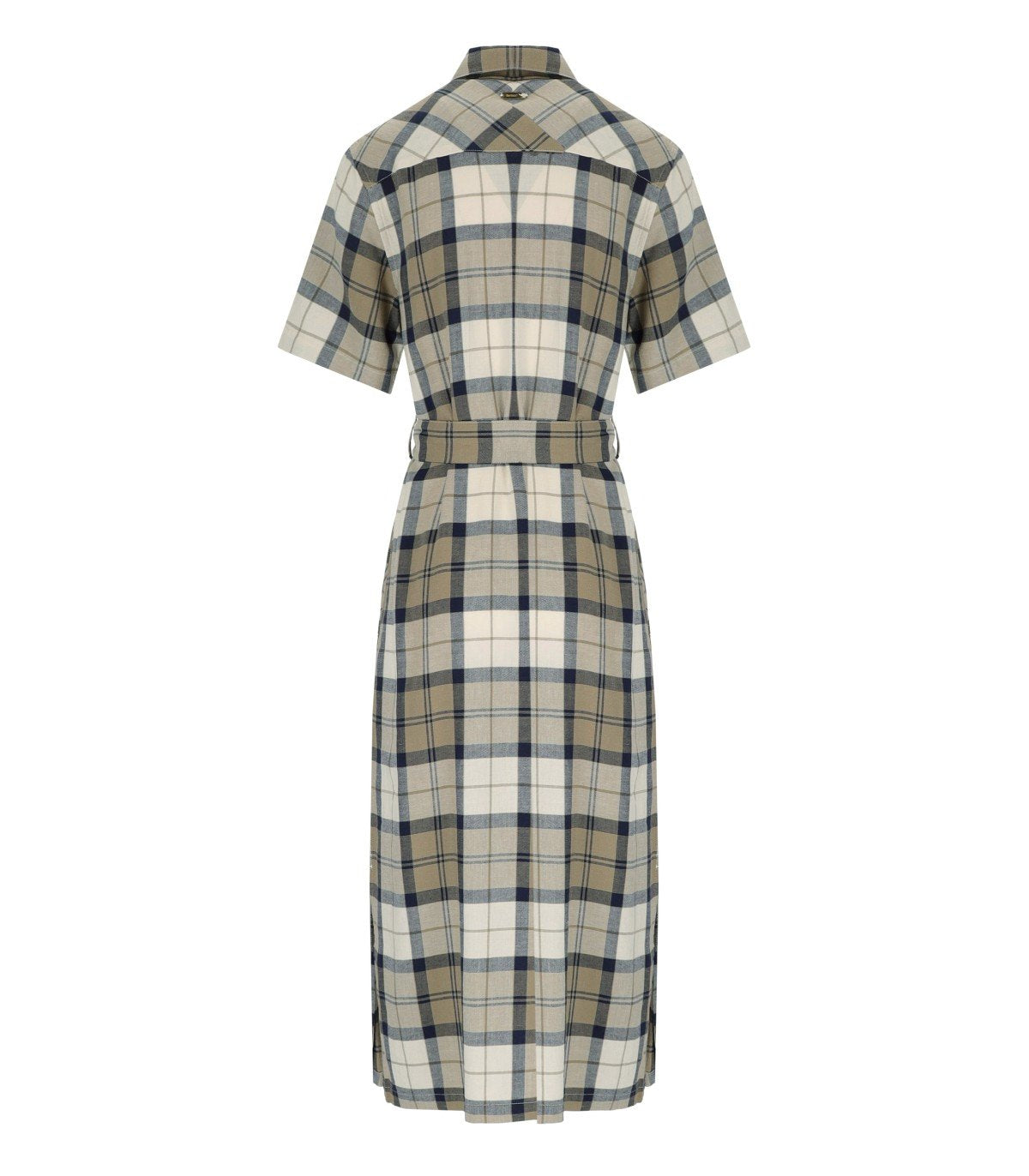 BARBOUR FERN TARTAN BLAUWE MIDI JURK