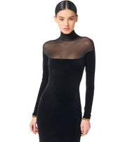 ELISABETTA FRANCHI BLACK RED CARPET DRESS