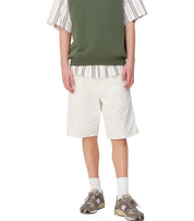 CARHARTT WIP SINGLE KNEE OFF-WHITE BERMUDA SHORTS