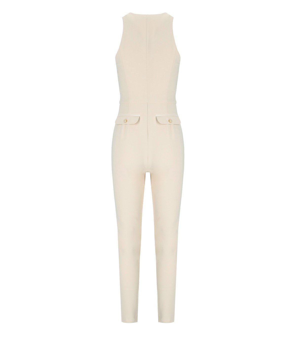 ELISABETTA FRANCHI MILK ZIPPED JUMPSUIT