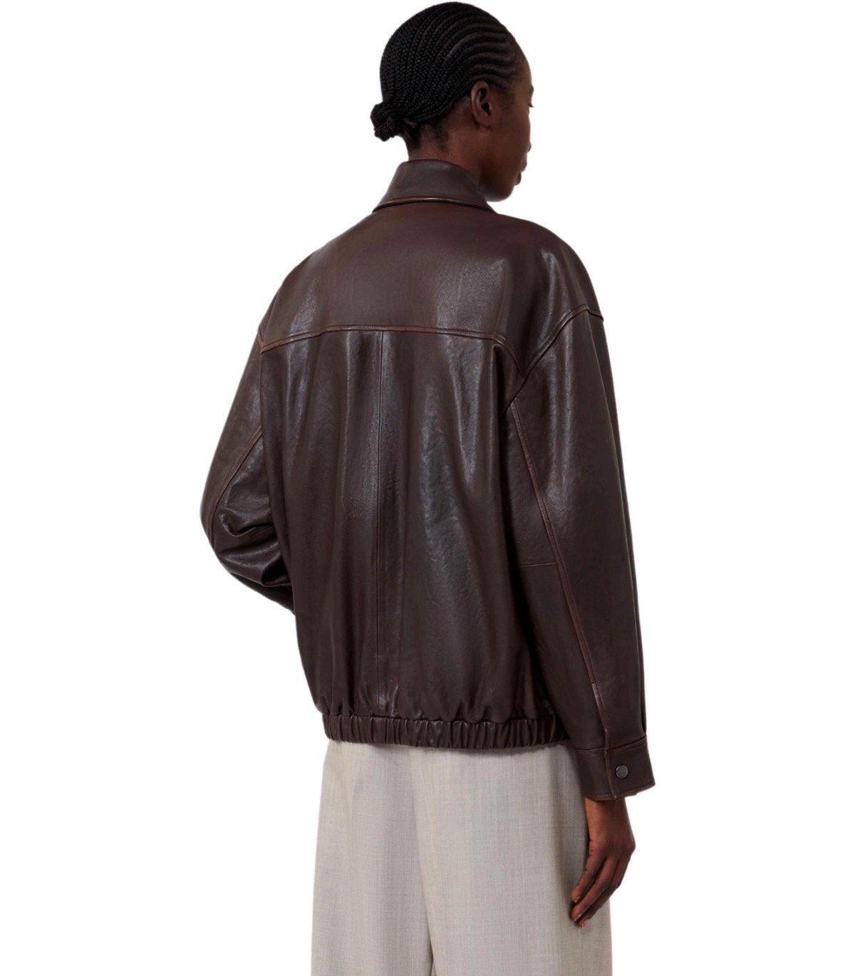MAX MARA WEEKEND COSE BRAUNER LEDERJACKE
