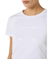 ELISABETTA FRANCHI WHITE T-SHIRT WITH LOGO