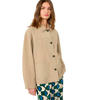 GIACCA PELLE GHIERA BEIGE MAX MARA WEEKEND 