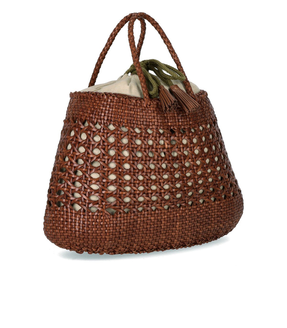 DRAGON DIFFUSION SANTA CANO BROWN BASKET BAG