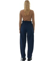 GANNI BLAUE HOSE MIT KORDELZUG