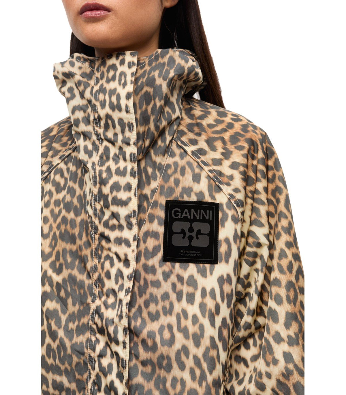 GANNI ANIMAL PRINT NYLON JACKET