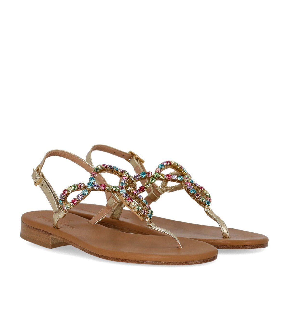 PAOLO FERRARA PLATIN THONG SANDAL