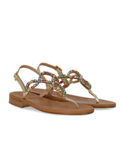PAOLO FERRARA PLATIN THONG SANDAL
