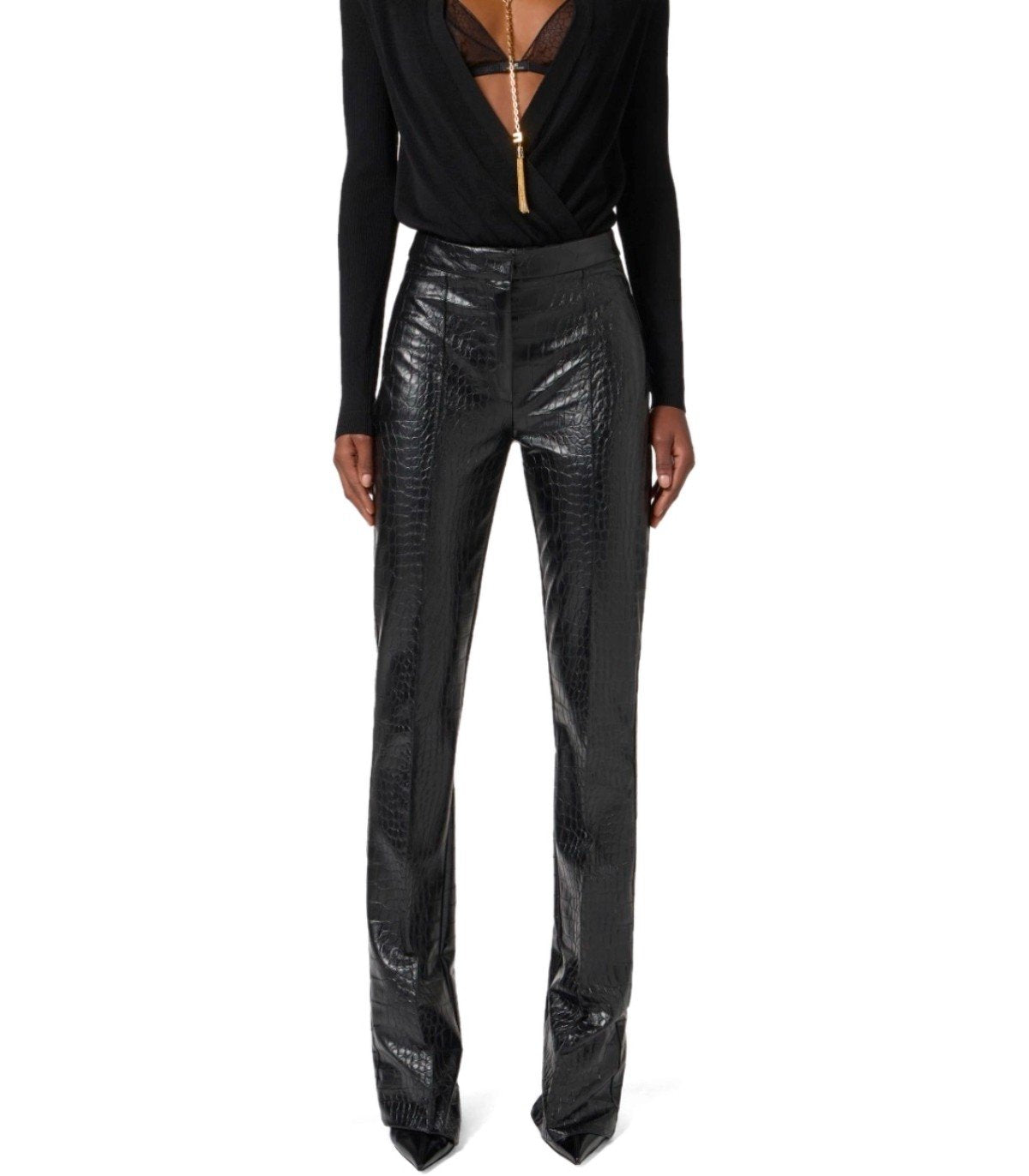 PANTALÓN NEGRO ESTAMPADO COCOCO ELISABETTA FRANCHI