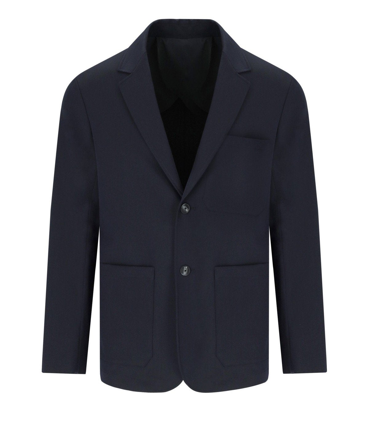 EMPORIO ARMANI NAVY BLUE SINGLE-BREASTED JACKET