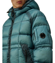 C.P. COMPANY D.D.-SHELL AEGEAN BLUE HOODED DOWN JACKET