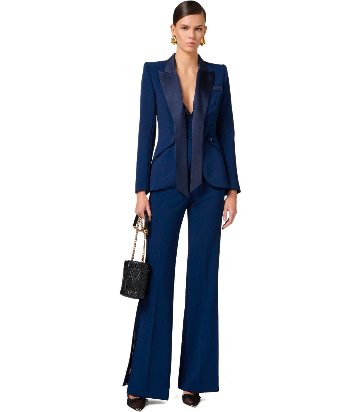 ELISABETTA FRANCHI OLTREMARE CREPE SMOKING JACKET
