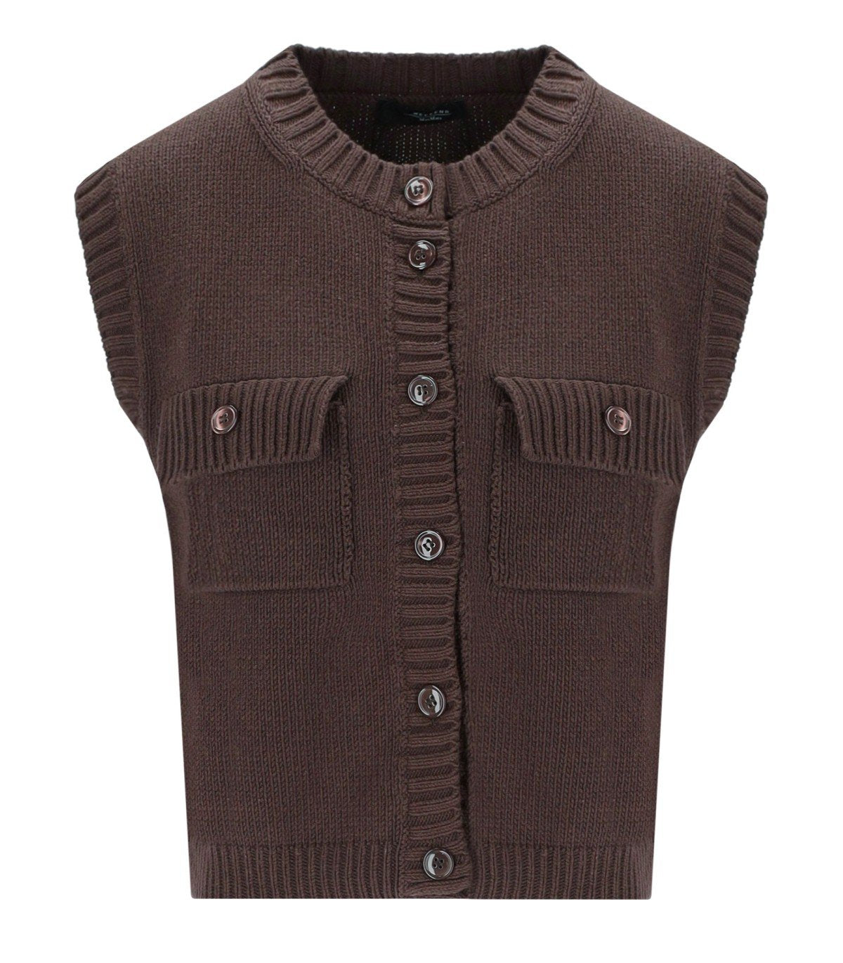 MAX MARA WEEKEND CAPRARA BROWN KNITTED VEST