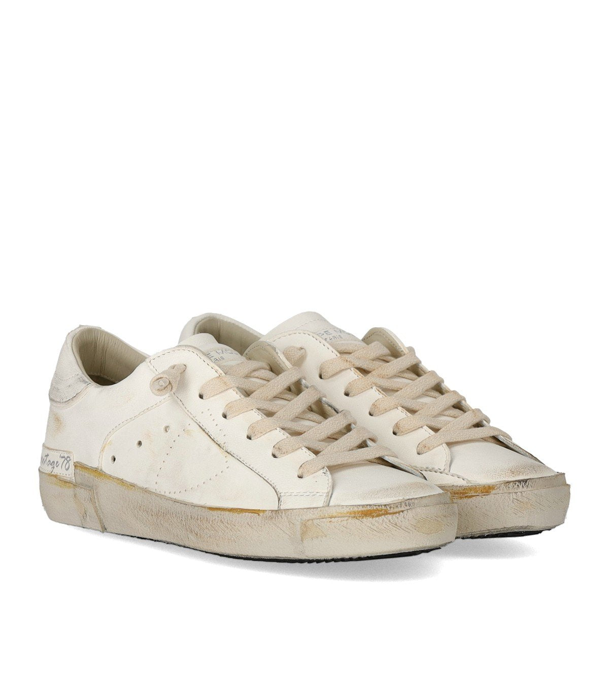 PHILIPPE MODEL PRSX LOW VINTAGE WHITE SNEAKER