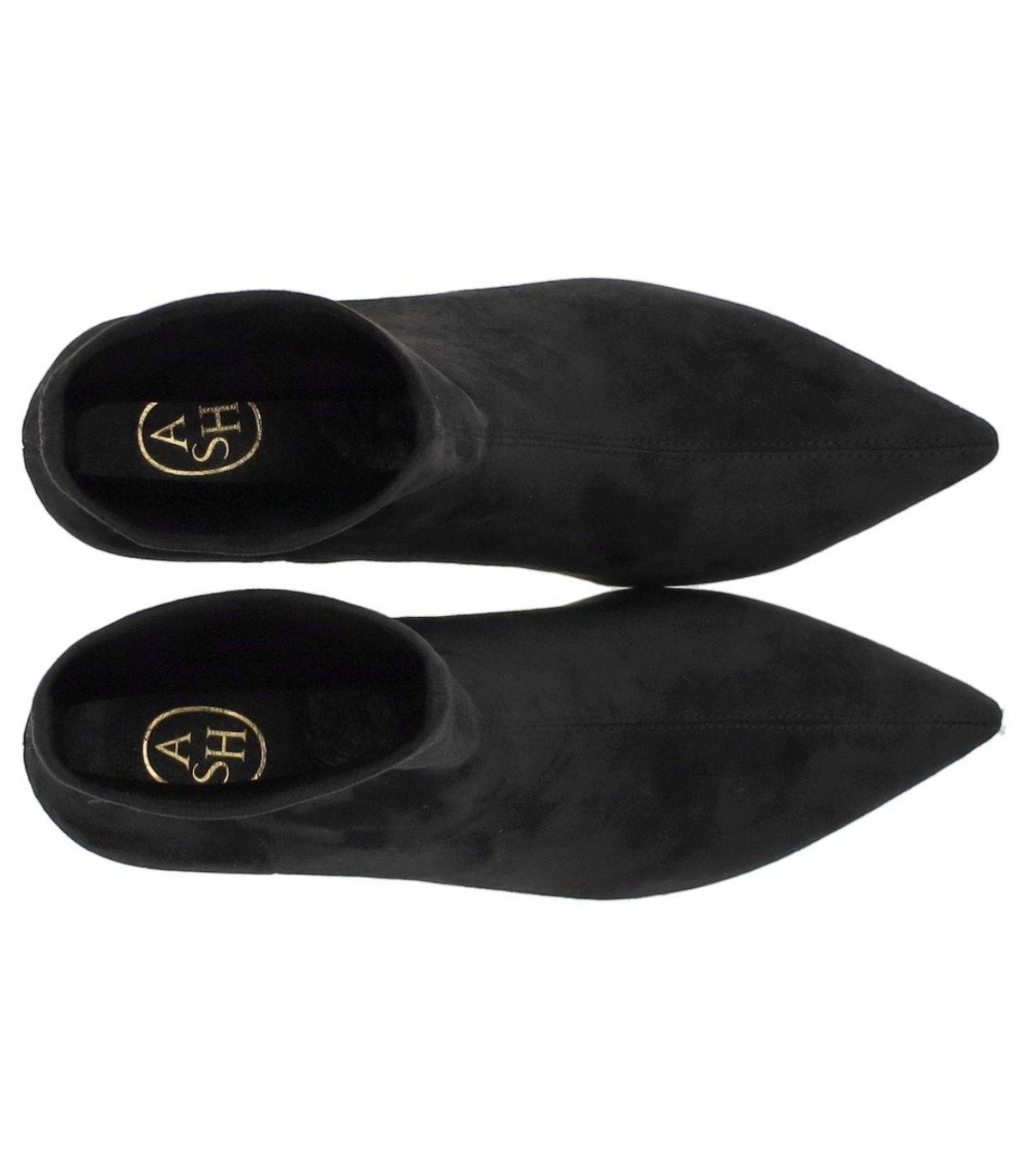 ASH VIVA SCHWARZ WILDLEDER STIEFELETTE MIT ABSATZ