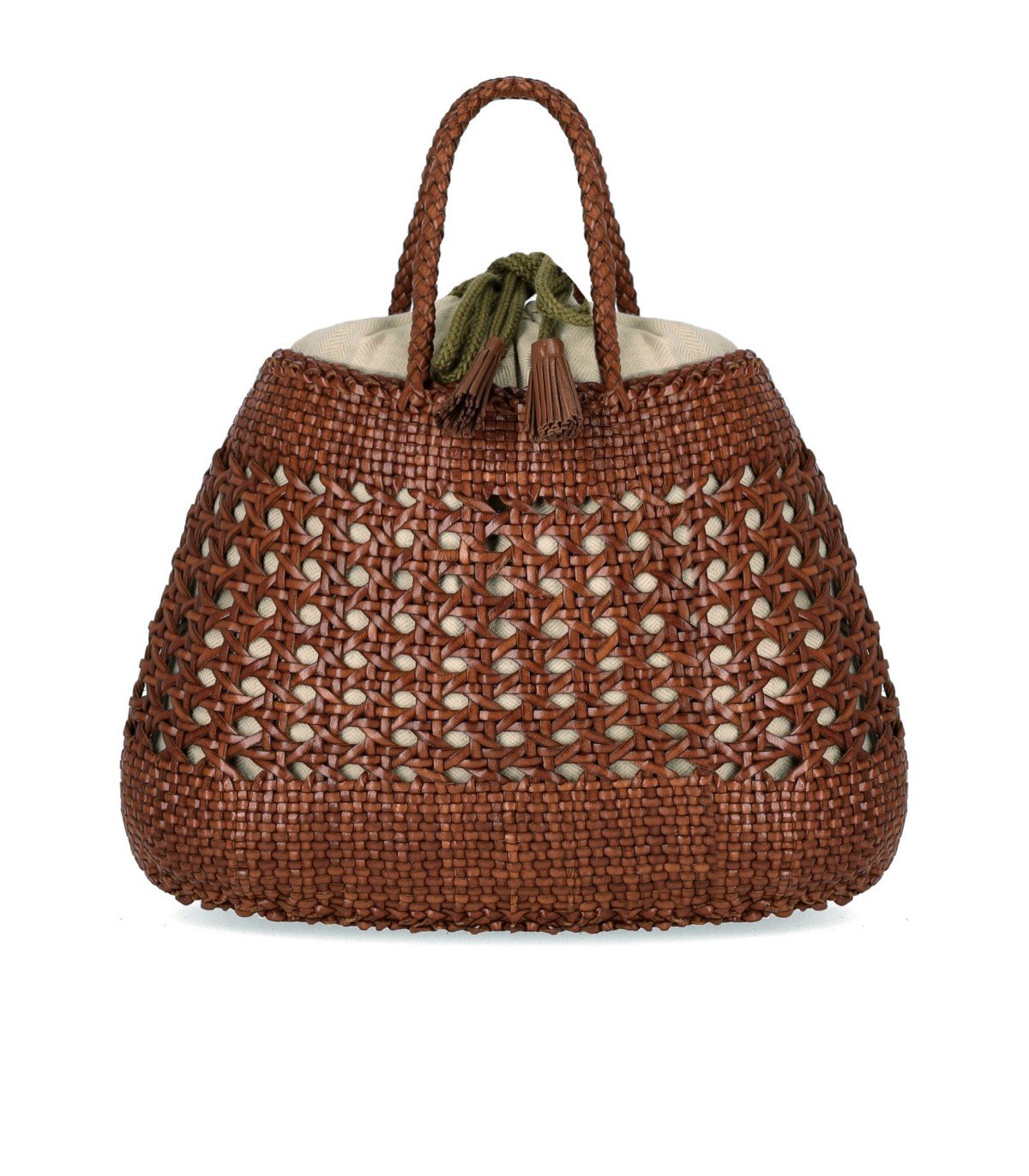 DRAGON DIFFUSION SANTA CANO BROWN BASKET BAG