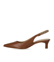 MICHAEL KORS MARCIA SLINGBACK LUGGAGE KITTEN PUMP
