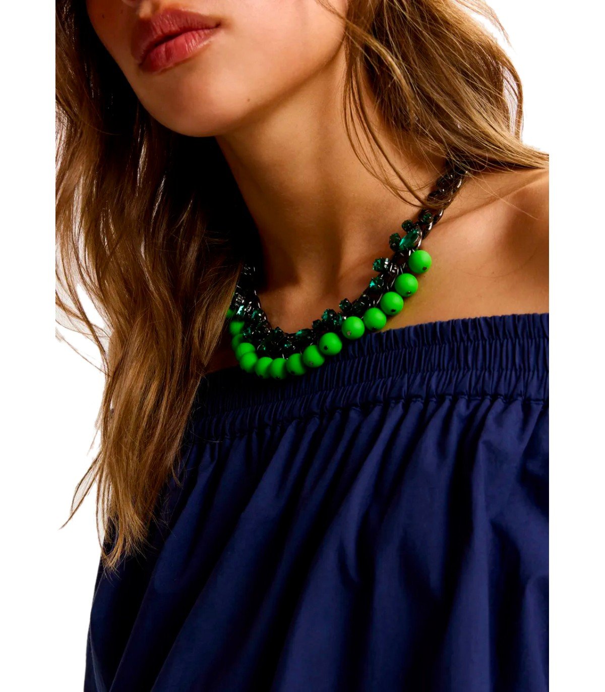 ESSENTIEL ANTWERP JECKI GREEN NECKLACE