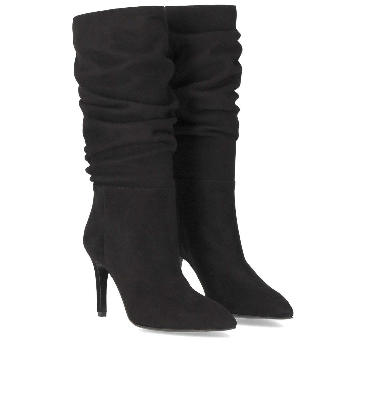VIA ROMA 15 BLACK SUEDE HEELED ANKLE BOOT