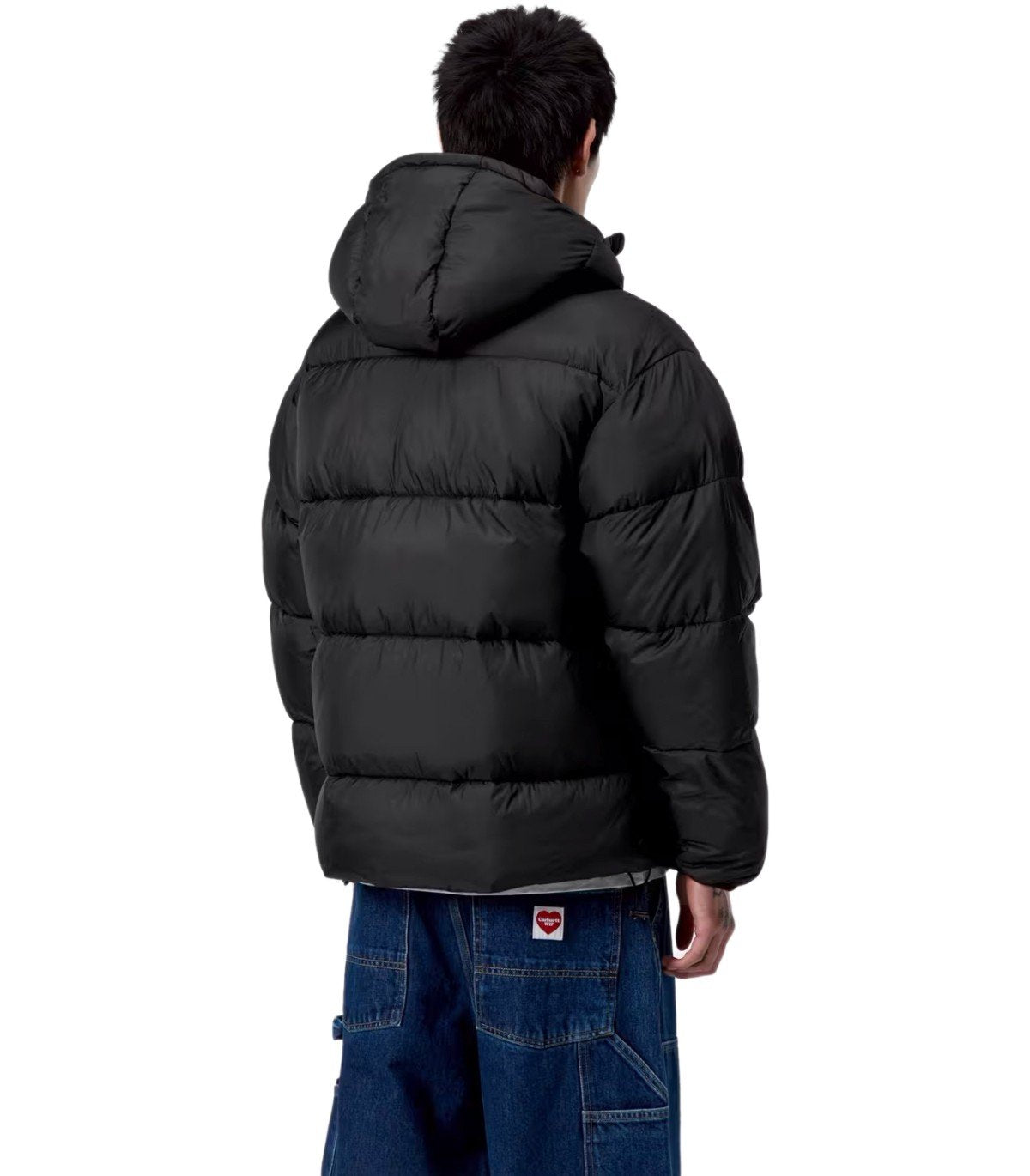 CARHARTT WIP TORONTO CAMO DUCK BLACK HOODED PADDED JACKET