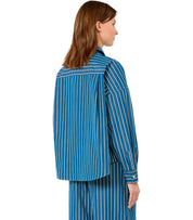 CAMICIA ONORE A RIGHE BIANCO BLU MAX MARA WEEKEND
